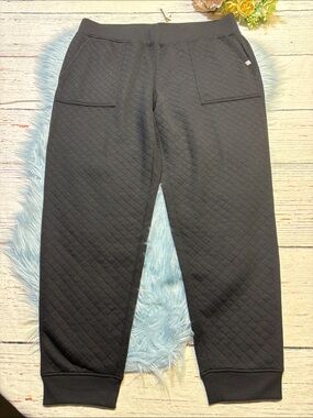 NWT T By Talbots Black Quilted Soft Jogger Sweatpants sz XL